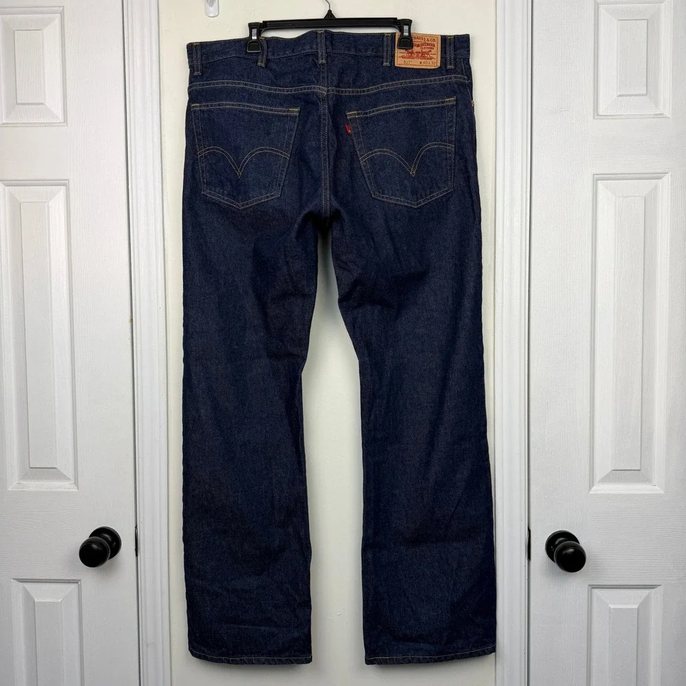 Vintage Levi's 517 BOOTCUT Jeans Mens 40x32 Cotton Dark Wash Indigo Blue Denim